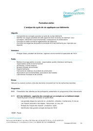 Domosystem Formation-atelier Analyse du cycle de vie appliquée aux bâtiments